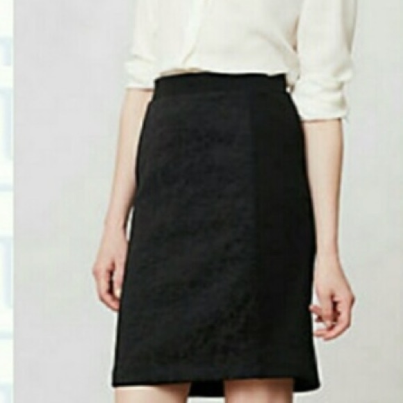 SALE!!ANTHROPOLOGIE DARK GREEN EMBROIDERED PANEL SKIRT💕 - Picture 2 of 9